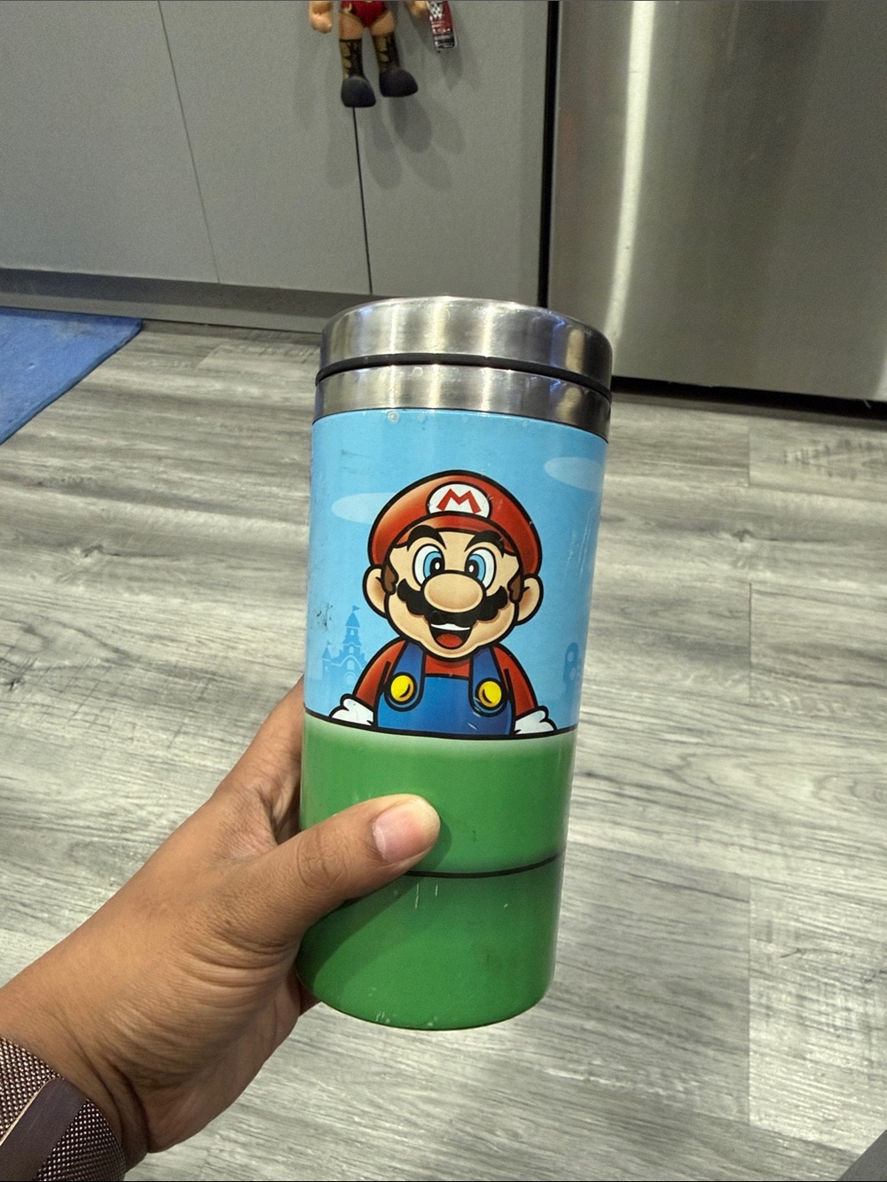 Nintendo Mario Graphic Travel Mug - Blue & Green